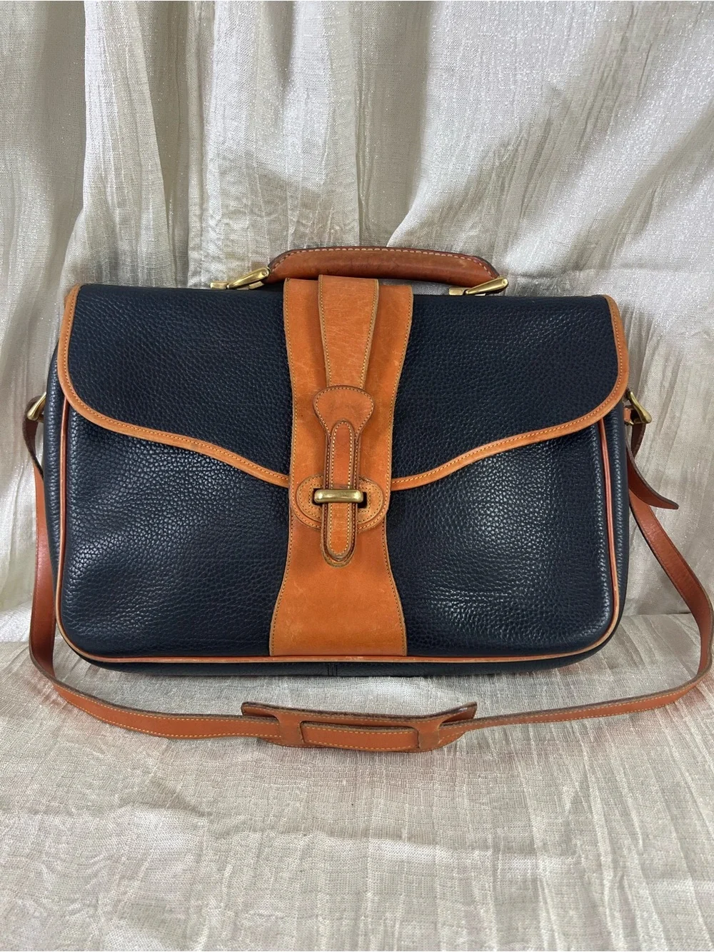 Vintage Dooney & Bourke AWL Black Leather Briefcase USA Made